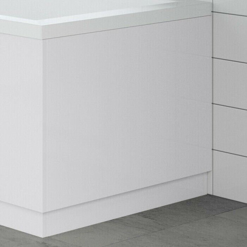Modern Bathroom 700mm End Bath Panel 18mm MDF White Gloss Wooden Plinth Easy Cut