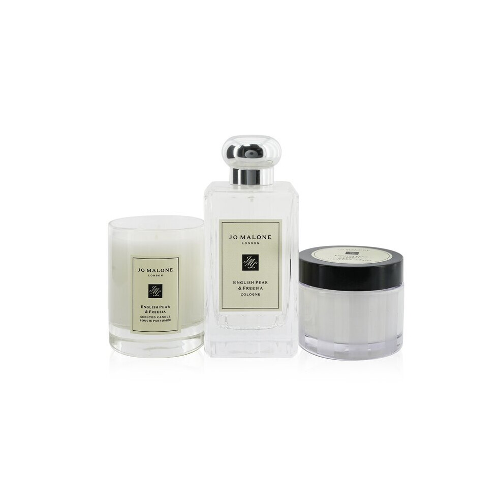 English Pear & Freesia Coffret: Cologne Spray 100ml/3.4oz + Body Cream 50ml/1.7oz + Scented Candle 4.78cm/1.88inches