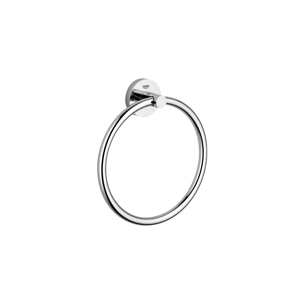 Grohe Essentials Towel Ring Wall Mounted Chrome Bathroom Accessory 40365001