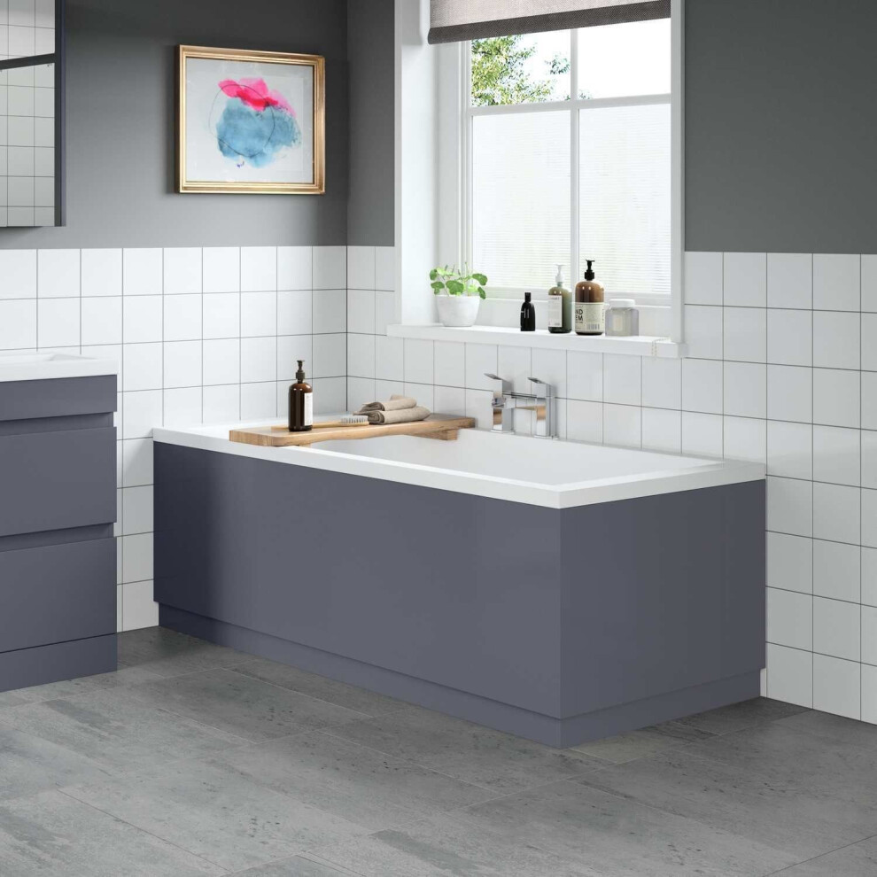 Modern Bathroom 1700 Front & 750 End Bath Panel Pack 18Mm Mdf Grey Gloss Plinth 5056093637338