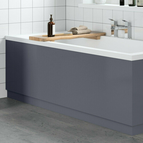 Modern Bathroom 1700 Front & 700 End Bath Panel Pack 18mm MDF Grey Gloss Plinth 1