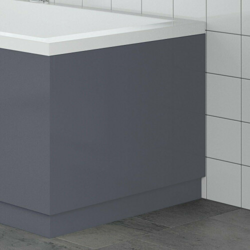 Modern Bathroom 1700 Front & 700 End Bath Panel Pack 18mm MDF Grey Gloss Plinth 2