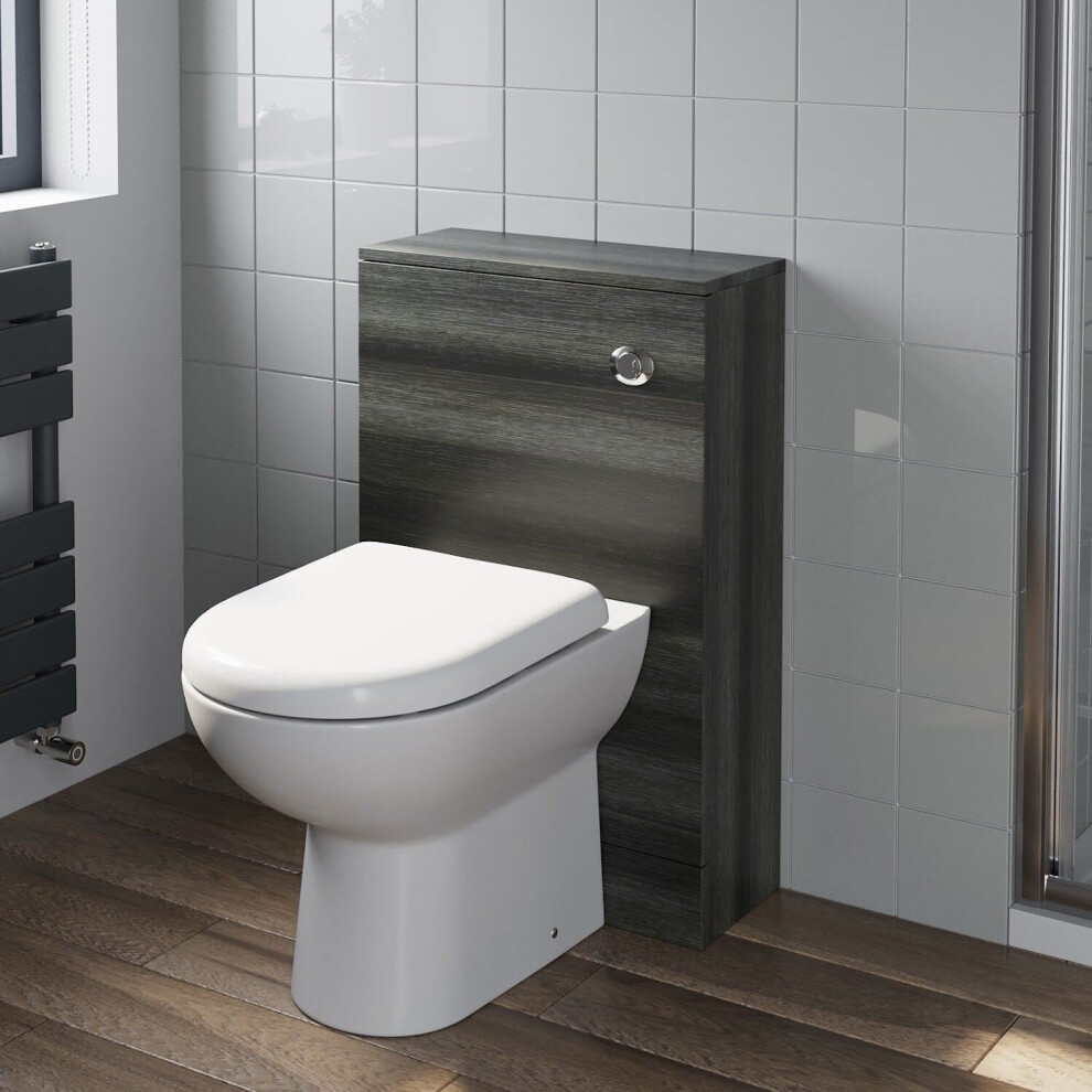 500Mm Bathroom Toilet Back To Wall Btw Furniture Unit Pan Soft Close Seat Grey 5056093633507