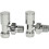 Modern Flat Panel Heated Towel Rail Radiator Chrome 1200 x 600mm Angled Valves 6