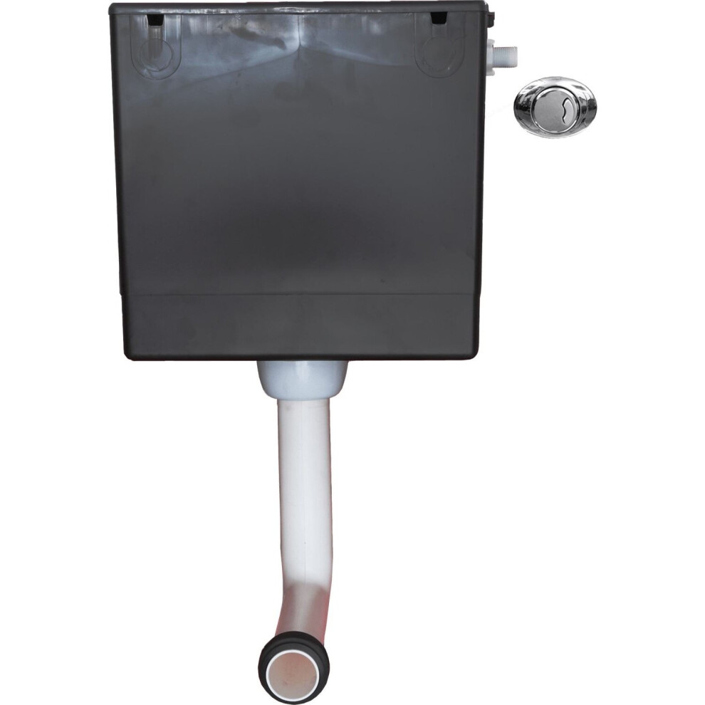 Concealed Cistern Only Chrome Dual Flush 6/4L Eco Friendly Compact Flexi Cable