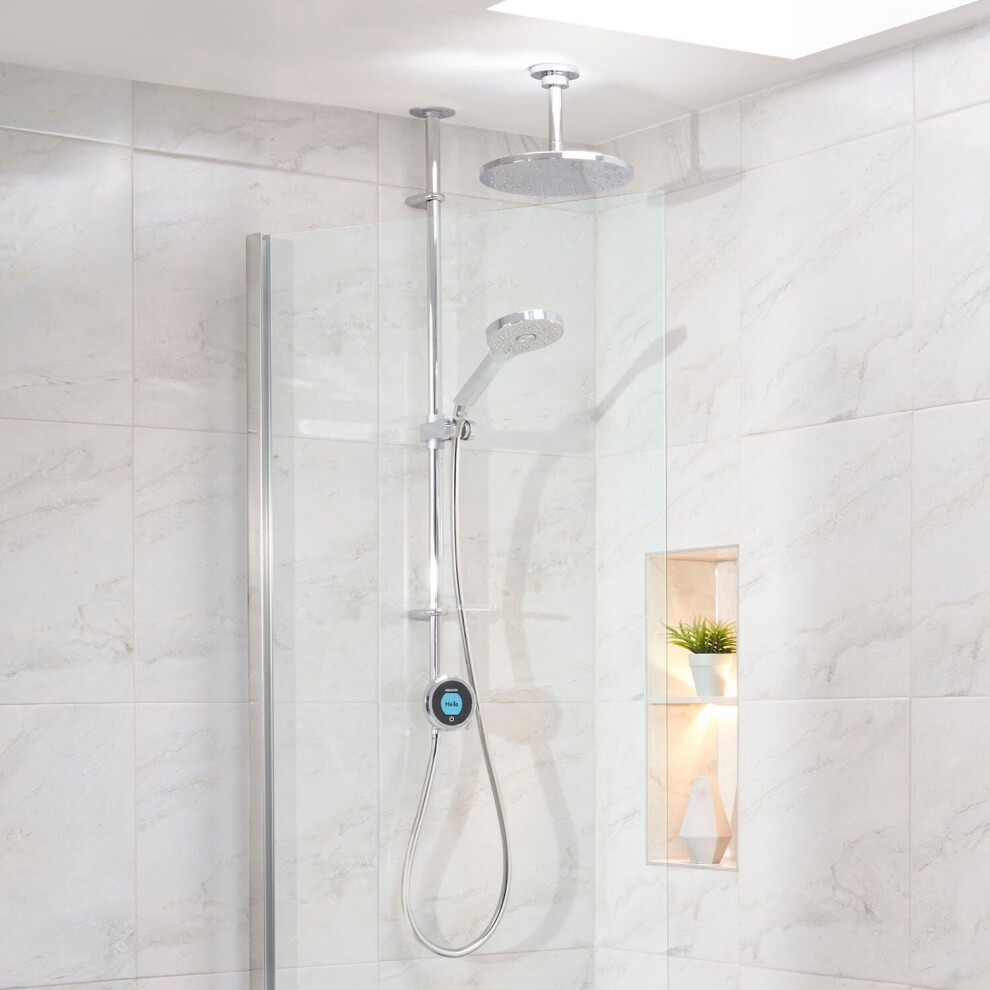 Aqualisa Optic Q Smart Shower Exposed Adjustable Head Fixed Ceiling Head Chrome 5023942267800