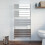 Modern Flat Panel Heated Towel Rail Radiator Chrome 1200 x 600mm Angled Valves 2