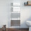 Modern Flat Panel Heated Towel Rail Radiator Chrome 1200 x 500mm Angled Valves 2