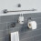 Bathroom Towel Rail Holder Chrome Square Wall Mounted Stylish Modern 3