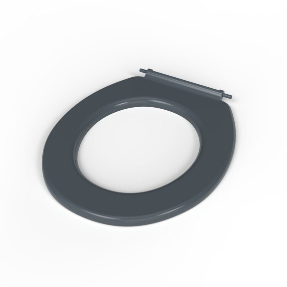NymaCARE Bathroom Toilet Seat Grey Ring Only Stainless Steel Pillar Hinge