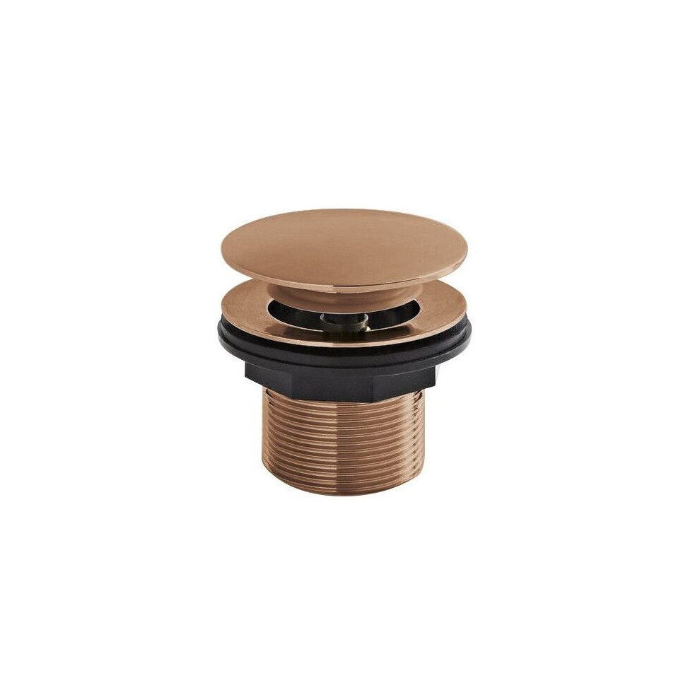 BC Designs Bathroom Bath Waste Plug Unslotted Push/Press Down Copper-image-OPC-P9VPDMX-NEW