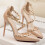 (Nude, 37) Lady Pointed Toe Thin Heel Solid Color Rivet Pumps 4