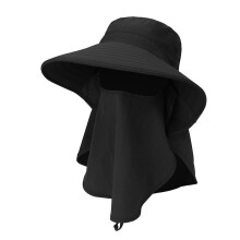 (Black) Uv Protection Fishman Hat Unisex Sun Hat Anti Pest Outdoor Cap