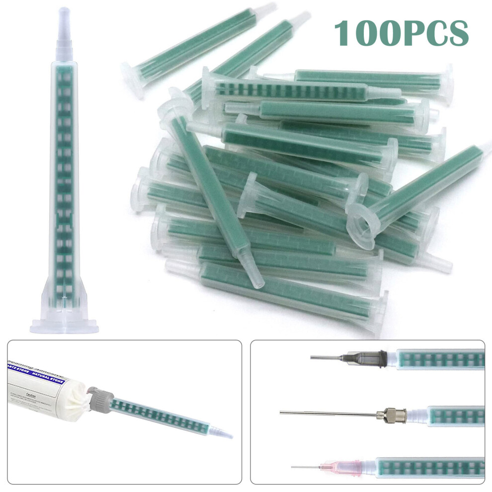 100 Pcs Static Mixer Epoxy Resin Mixing Tube Nozzles Syringe for AB