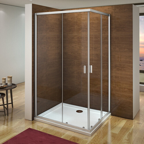 (	 Rectangle 1000x800mm) Corner Entry Shower Enclosure Walk In Sliding Door Glass Cubicle