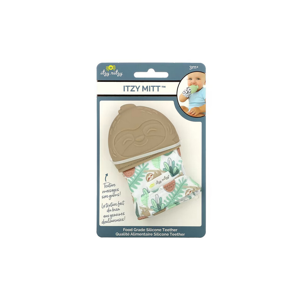 Itzy Ritzy , Itzy Mitt, 1 Food Grade Silicone Teether, 3+ Months, Sloth
