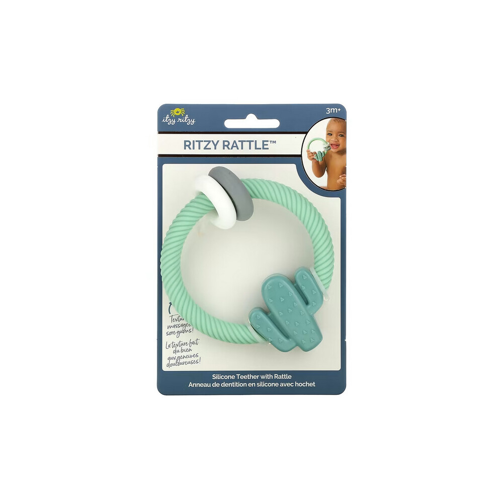 Itzy Ritzy , 1 Silicone Teether With Rattle, 3+ Months, Cactus