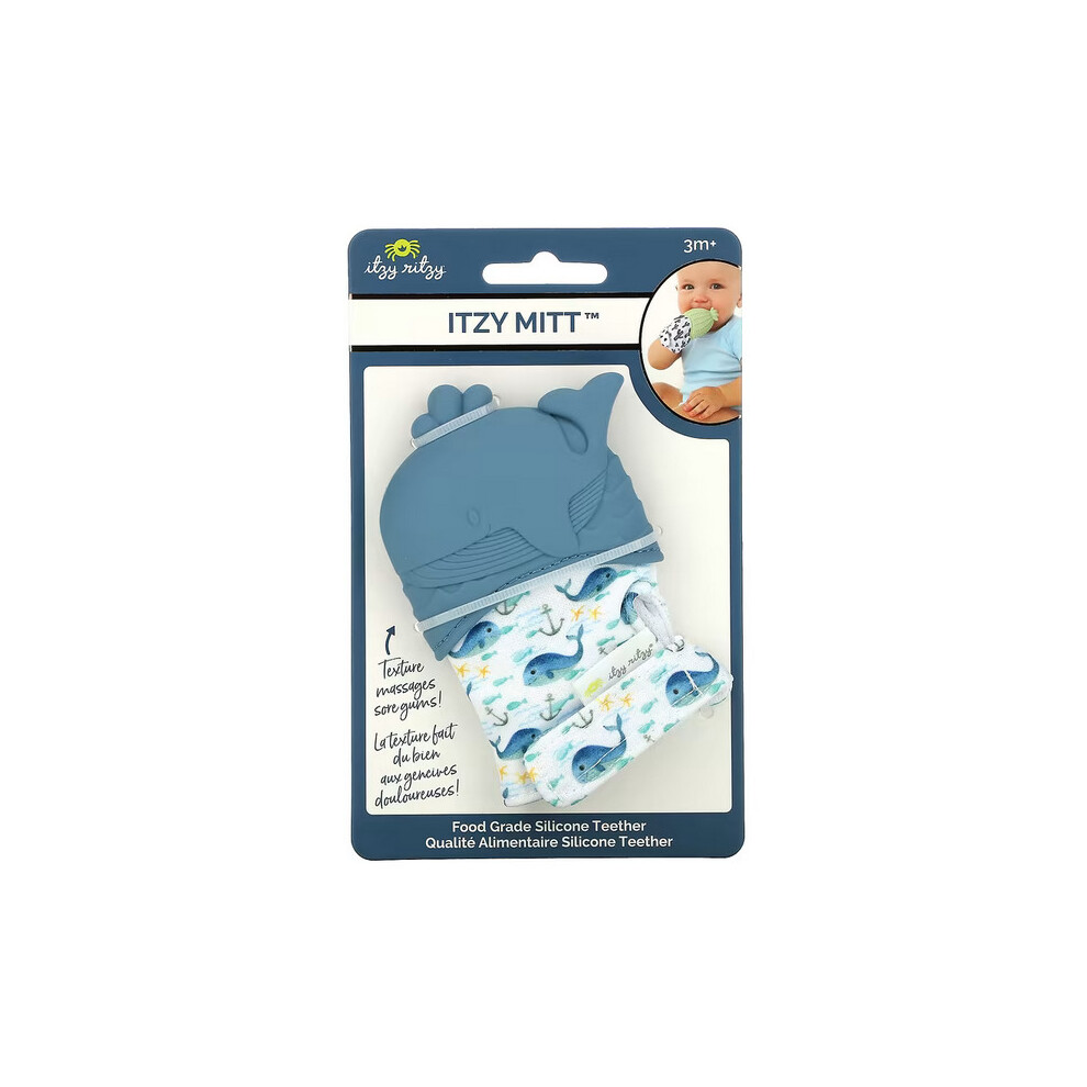 Itzy Ritzy , Itzy Mitt, 1 Food Grade Silicone Teether, 3+ Months, Whale
