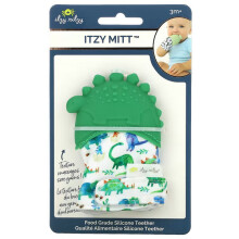 Itzy Ritzy Mitten en Silicone pour Dents - Gant de Dentition Inférieur avec Sangle Réglable, Son Crinkle & Silicone Texturé