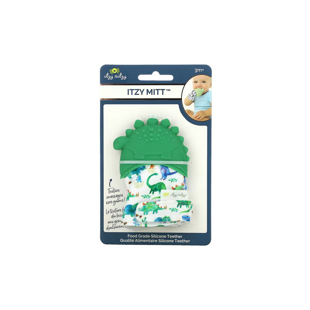 Itzy Ritzy , Itzy Mitt, 1 Food Grade Silicone Teether, 3+ Months, Dino