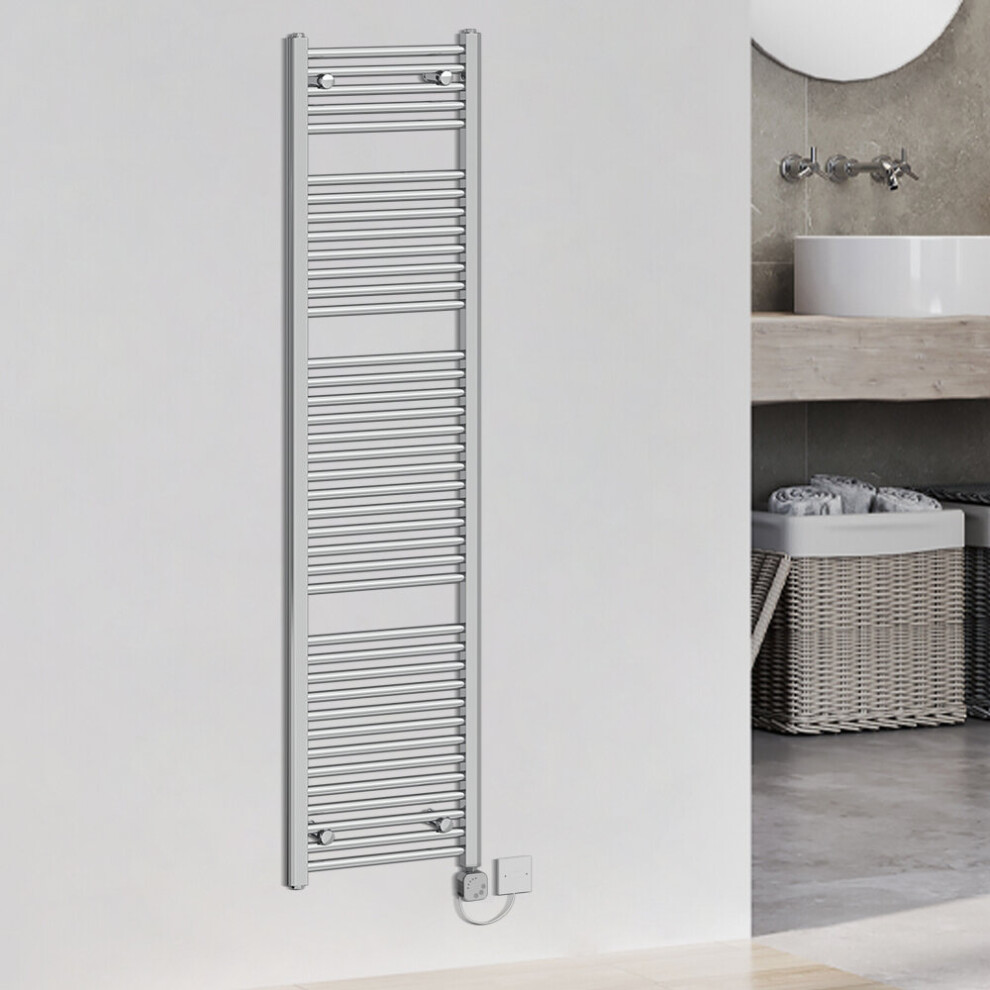 (1800x450mm, Chrome) WarmeHaus Electric Heated Towel Rail Straight Thermostatic Bathroom Towel Radiator