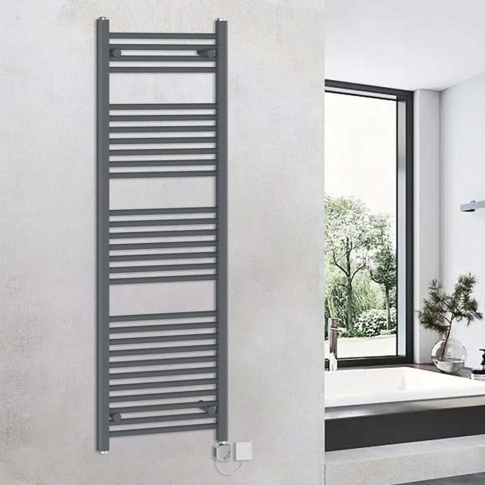 (1500x500mm, Grey) WarmeHaus Electric Heated Towel Rail Straight Thermostatic Bathroom Towel Radiator