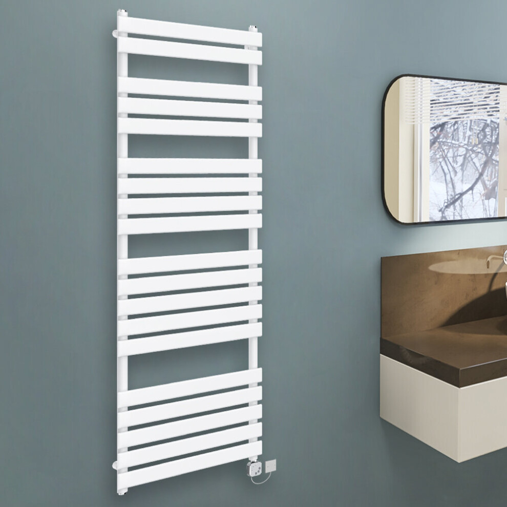 Warmehaus (1800X600mm, ) Thermostatic Heated Towel Rail Prefilled Electric Heated Towel Rail Bathroom Towel Radiator Ladder Style White