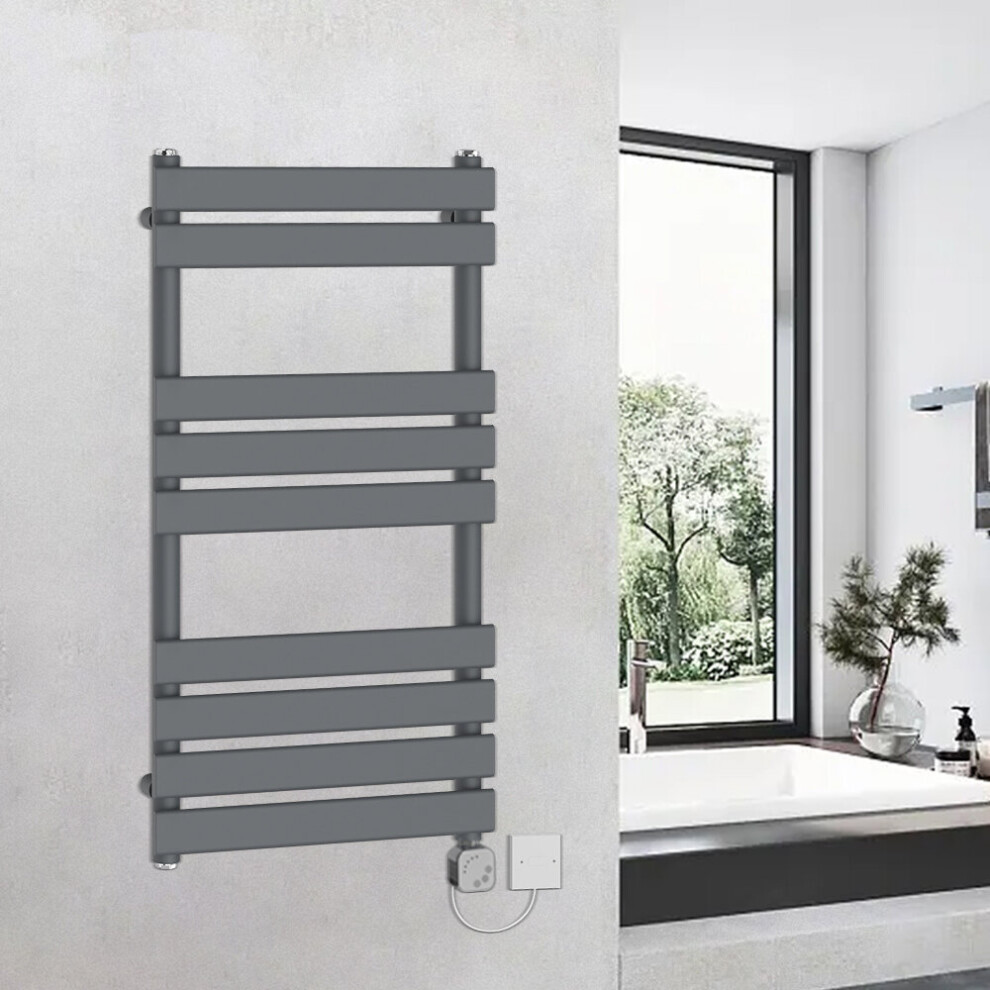 (950x500mm, Sand Grey) WarmeHaus Thermostatic Heated Towel Rail Prefilled Electric Heated Towel Rail Bathroom Towel Radiator Ladder Style