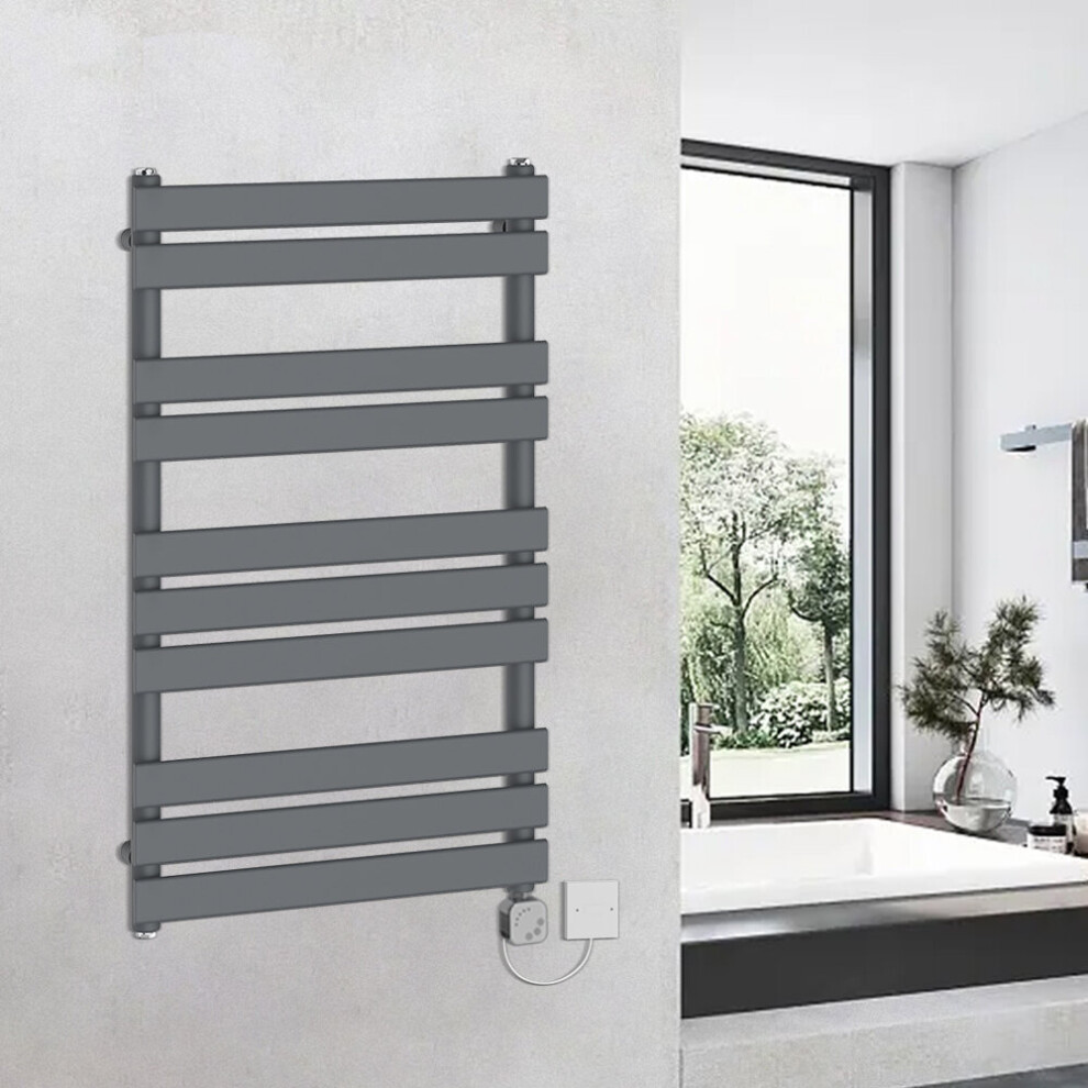 (1000x600mm, Sand Grey) WarmeHaus Thermostatic Heated Towel Rail Prefilled Electric Heated Towel Rail Bathroom Towel Radiator Ladder Style