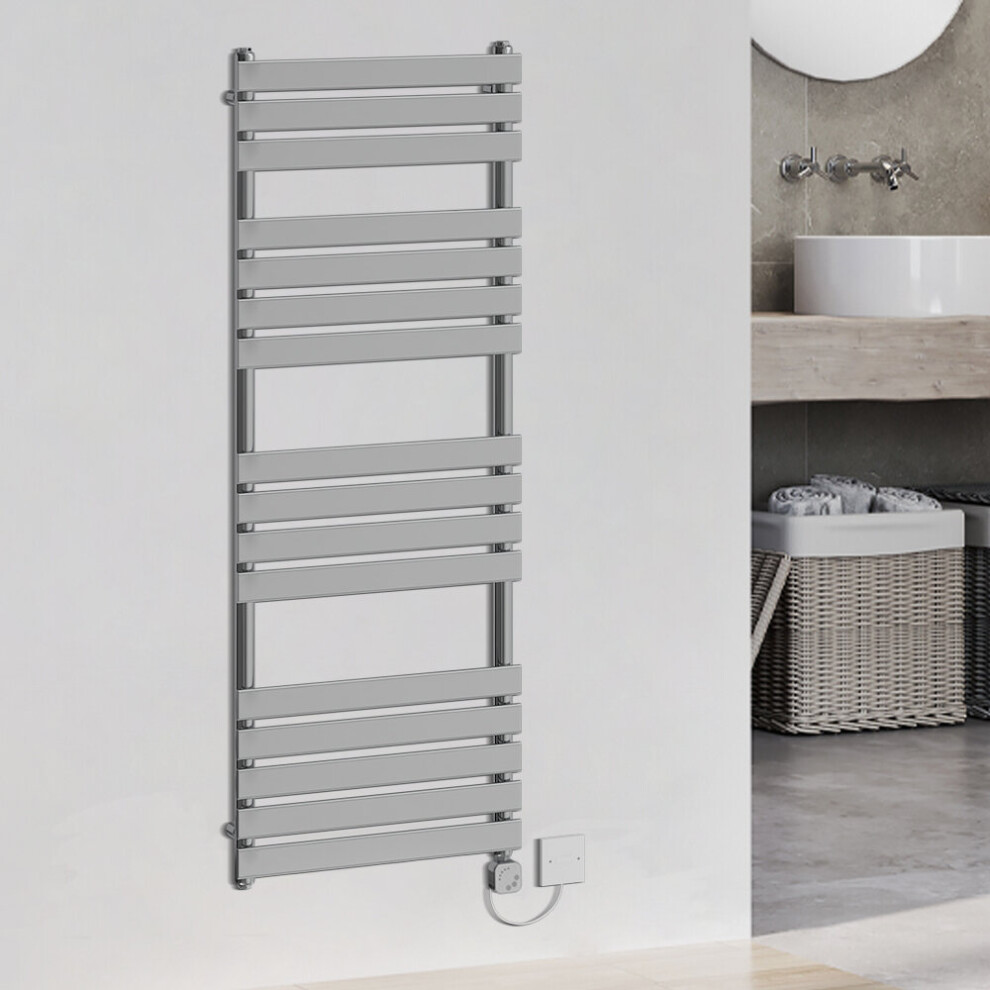 (1600x600mm, Chrome) WarmeHaus Thermostatic Heated Towel Rail Prefilled Electric Heated Towel Rail Bathroom Towel Radiator Ladder Style