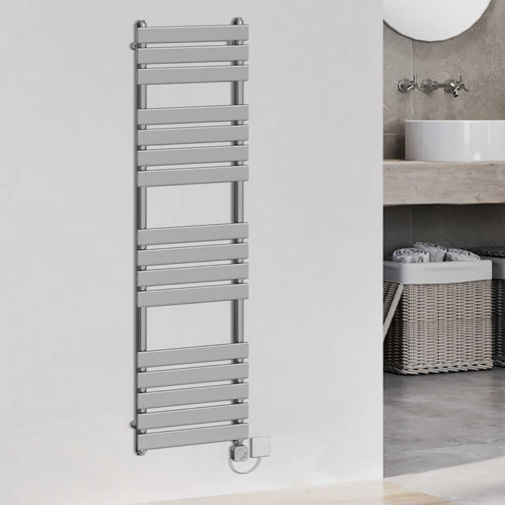 (1600x450mm, Chrome) WarmeHaus Thermostatic Heated Towel Rail Prefilled Electric Heated Towel Rail Bathroom Towel Radiator Ladder Style