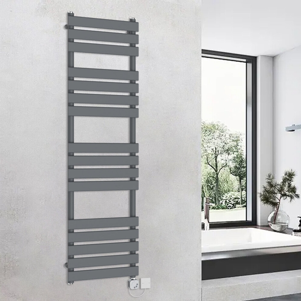 (1600x450mm, Sand Grey) WarmeHaus Thermostatic Heated Towel Rail Prefilled Electric Heated Towel Rail Bathroom Towel Radiator Ladder Style