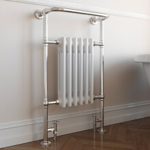 Traditional Victorian Bathroom Heated Towel Rail Radiator White/Chrome 952x568mm