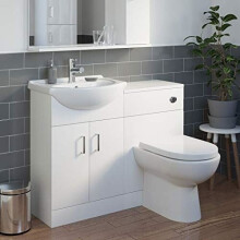 1050mm Toilet and Bathroom Vanity Unit Combined Basin Sink Furniture White