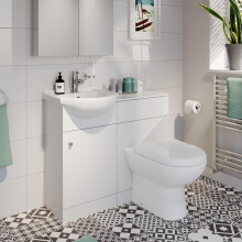 910mm Modern Bathroom Toilet Basin Sink Vanity Unit 1 TH Furniture Matte White