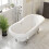 Traditional 1500 Freestanding Bath Double Ended Roll Top Legs Included White 3