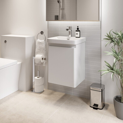 Regis White Wall Hung Vanity Unit - 400mm Width