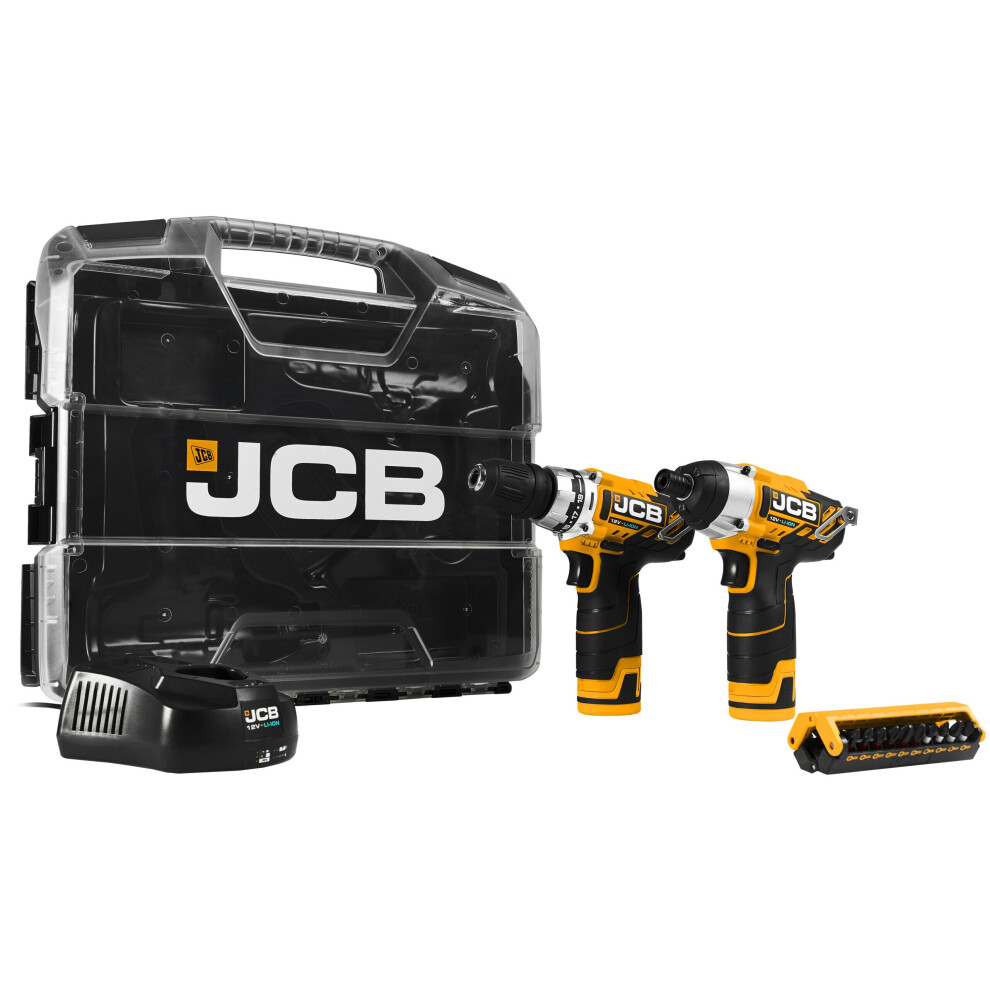 JCB 12V Twin Pack 2.0ah batteries in W-Boxx 102 Power Tool Case
