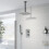 Thermostatic Concealed Square Shower Ceiling Mounted and Handset Shower Heads 1