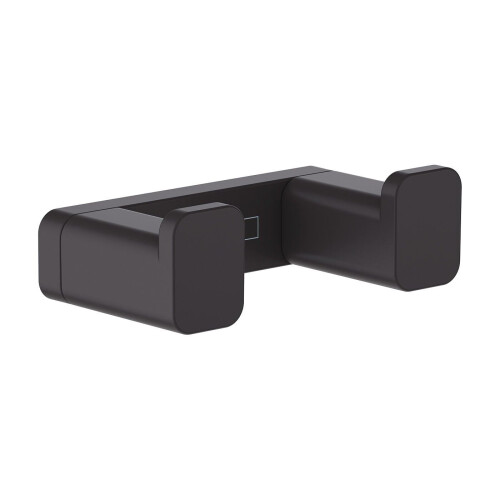 Hansgrohe Hansgrohe AddStoris Bathroom Double Robe Towel Hook Matt Black Wall Mounted