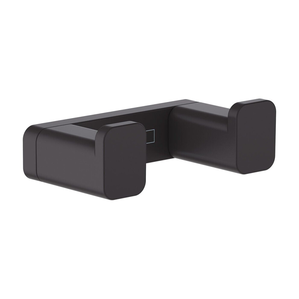 Hansgrohe AddStoris Bathroom Double Robe Towel Hook Matt Black Wall Mounted