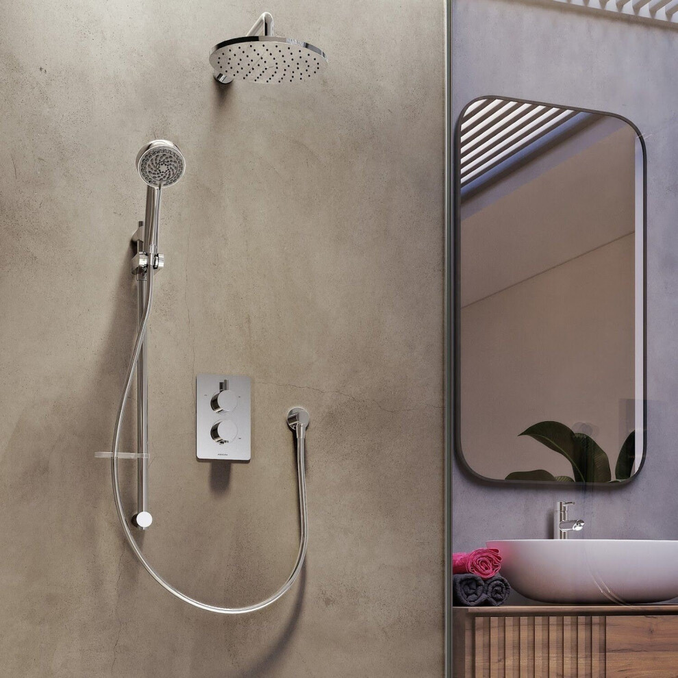 Aqualisa Dream Bathroom Thermostatic Concealed Mixer Shower Round Twin Head Set 5023942276611