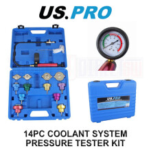 US PRO Tools 14pc Coolant Radiator System Pressure Tester Kit, Refill Kit Purge 5258