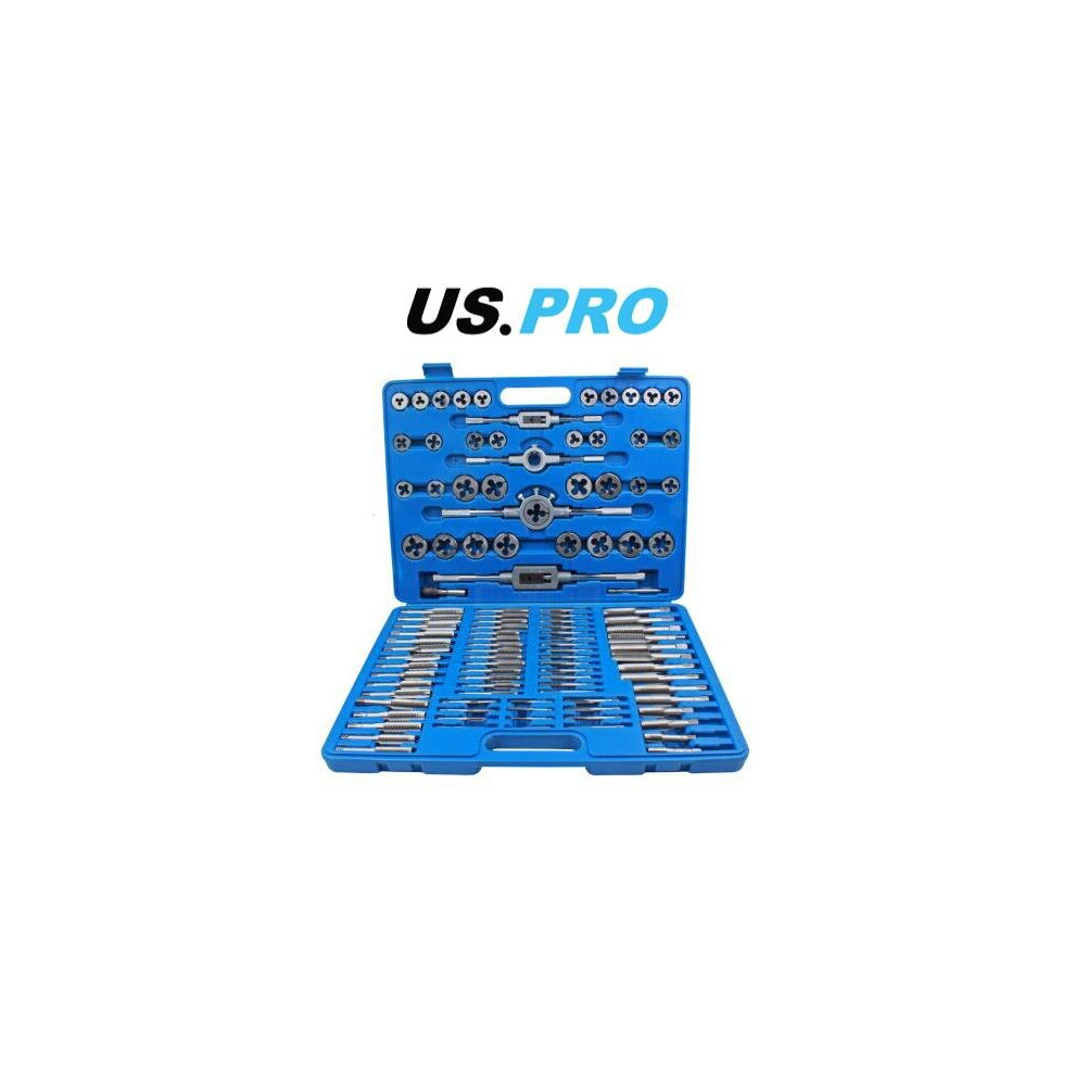 US PRO Tools 110 Piece UNF, NS, UNC, (SAE) & Metric Tap And Die Set 2654
