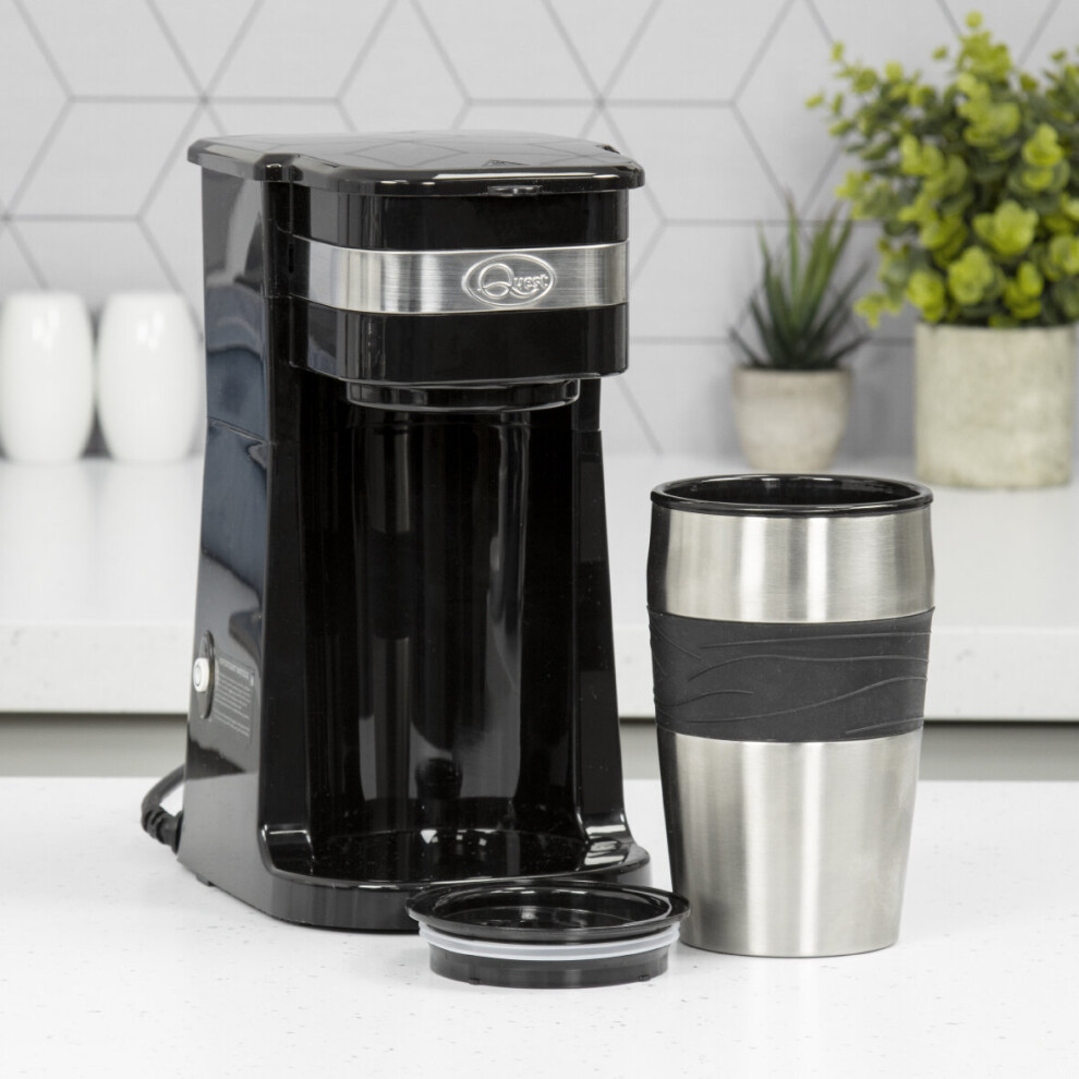 Quest 35189 Filter Coffee Machine / Portable Coffee Maker / 420ml Capacity / Travel Mug Included