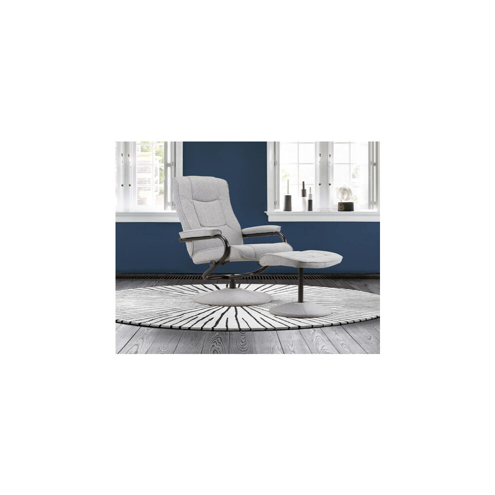 Manuel Swivel Chair & Footstool-Grey