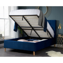 Luxton Double Ottoman Bed-Blue