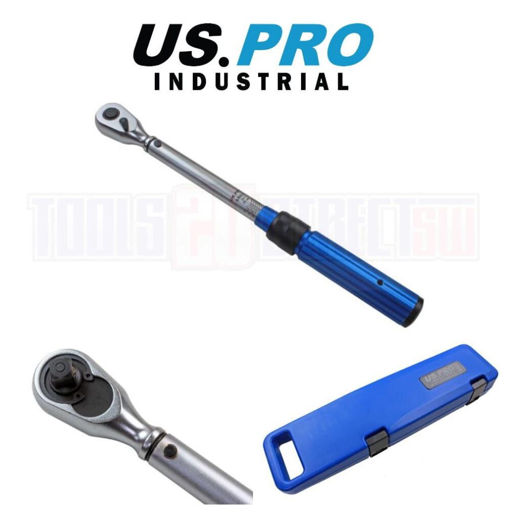 Us Pro Industrial 3/8" Dr Torque Wrench 5 - 60 Nm Bi-Directional Ratchet Head 6862 5060599864013