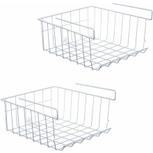 Under Shelf Storage Basket, 2-Pack Hanging Metal Wire Storage