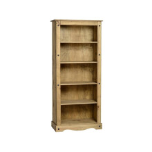 Corona Tall Bookcase - Distressed Waxed Pine